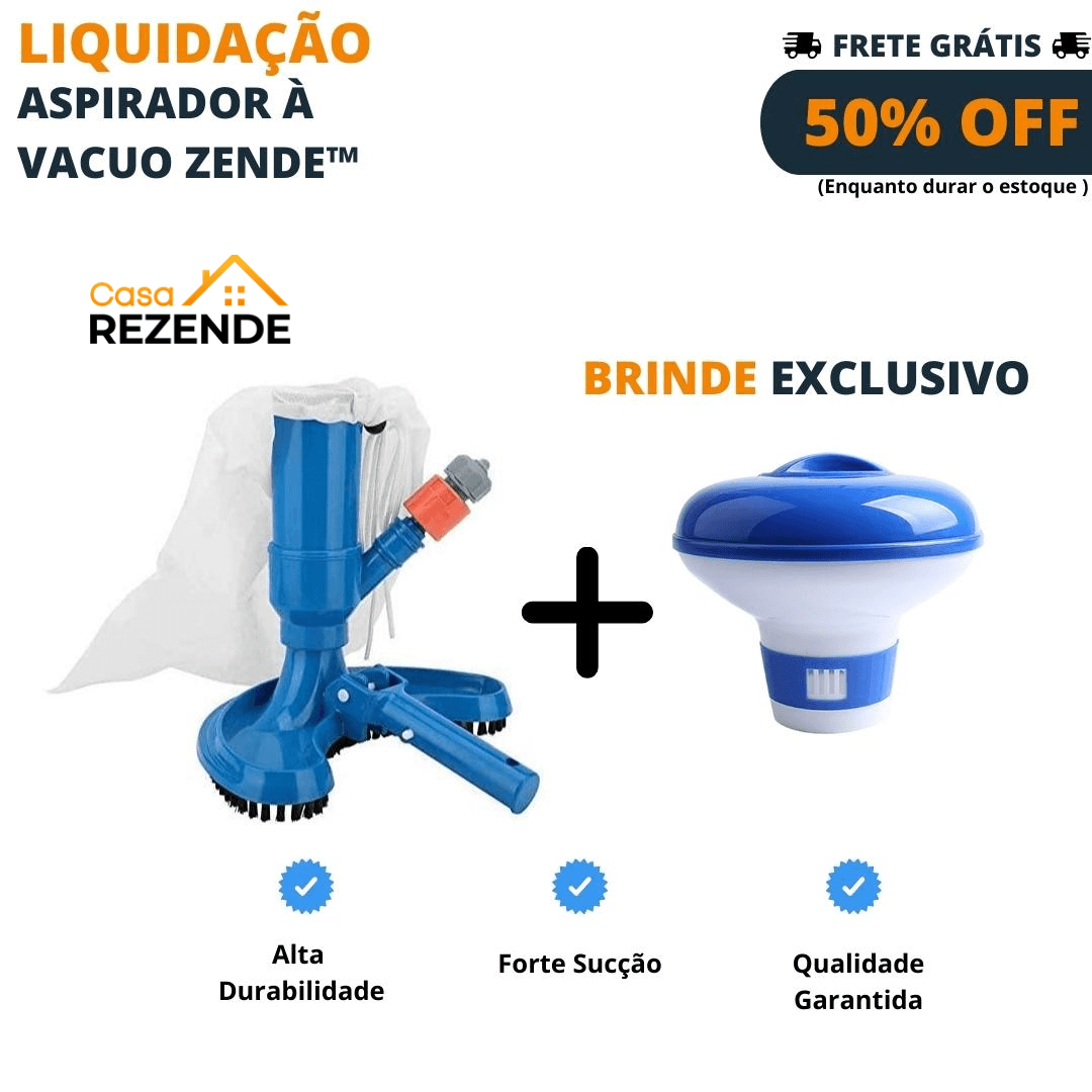 Aspirador de Piscina a Vácuo Zende™ + BRINDE EXCLUSIVO - Casa Rezende
