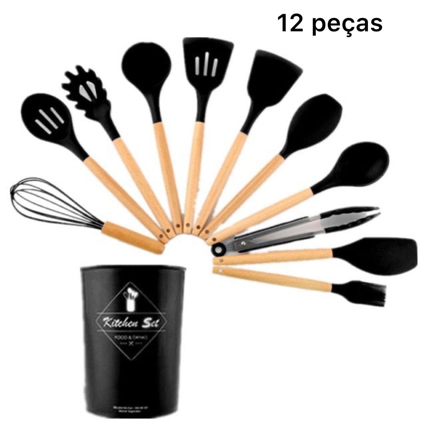 Conjunto de Utensílios Silicone KitchenGlow - Casa Rezende