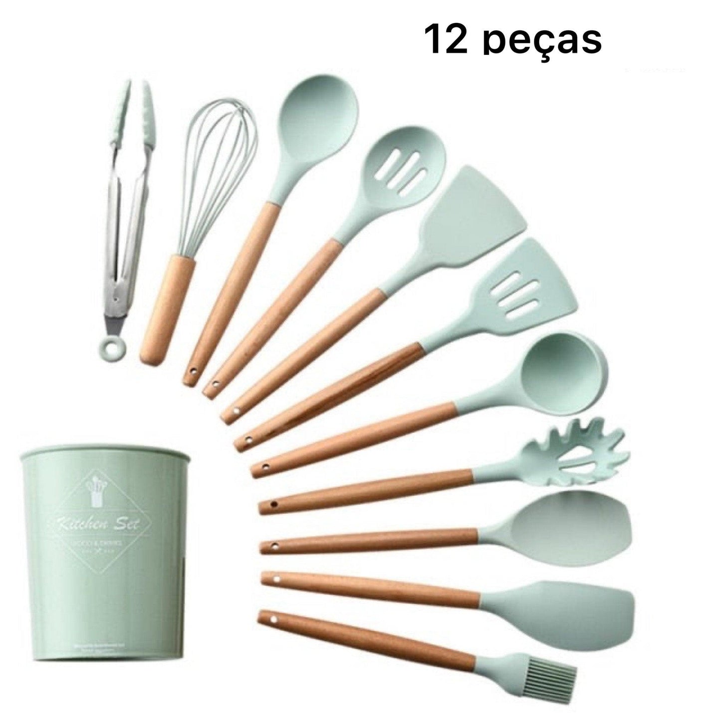 Conjunto de Utensílios Silicone KitchenGlow - Casa Rezende