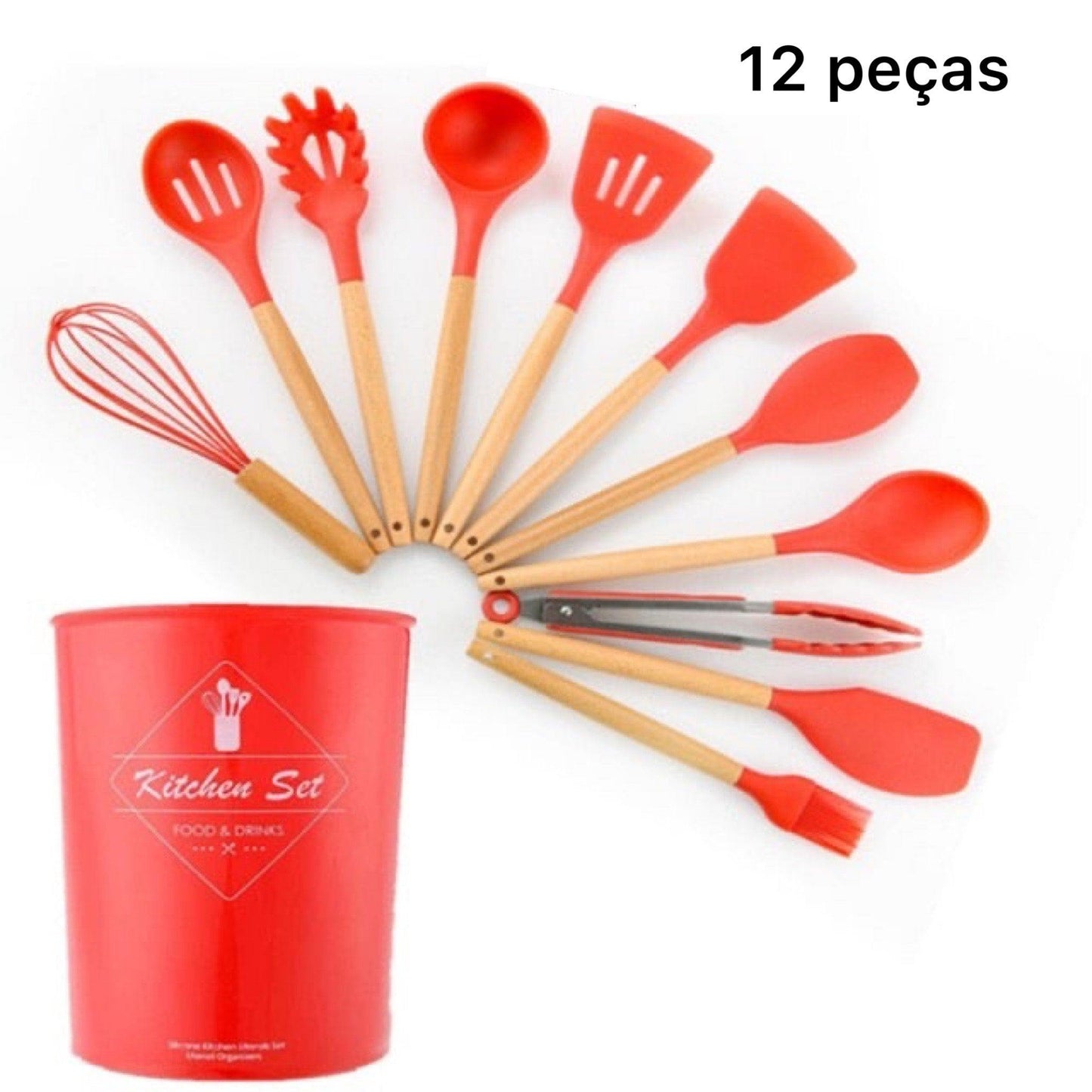 Conjunto de Utensílios Silicone KitchenGlow - Casa Rezende