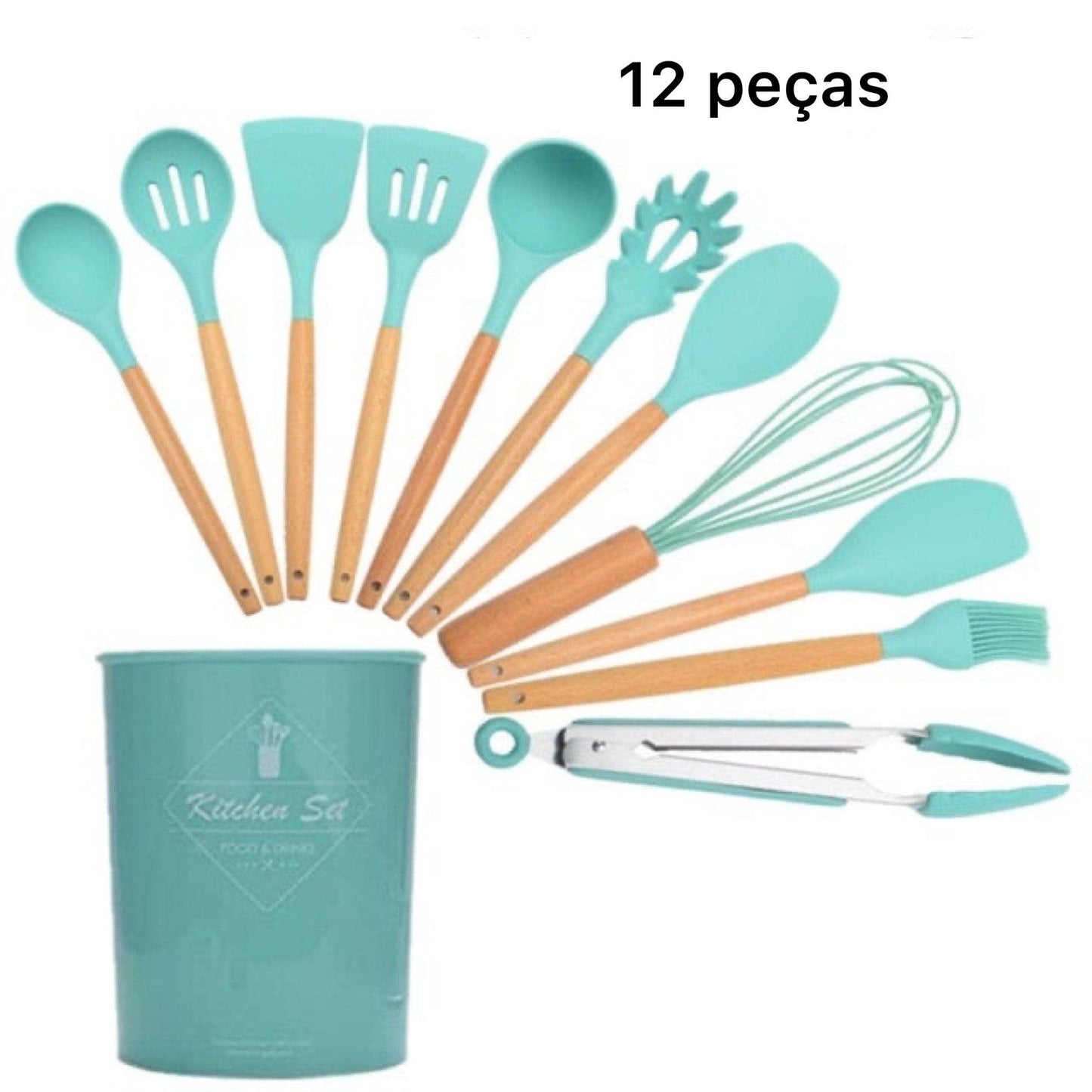 Conjunto de Utensílios Silicone KitchenGlow - Casa Rezende