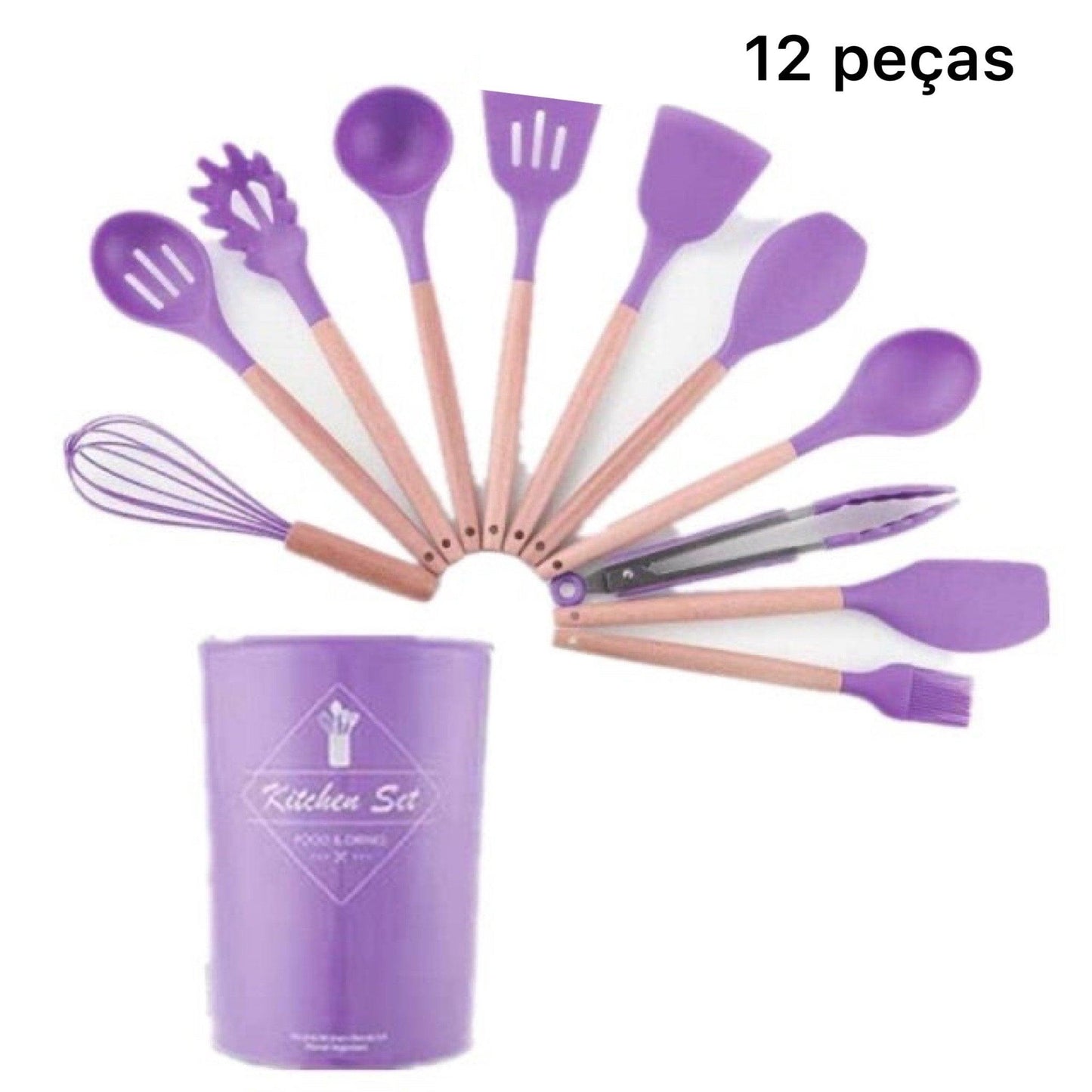 Conjunto de Utensílios Silicone KitchenGlow - Casa Rezende