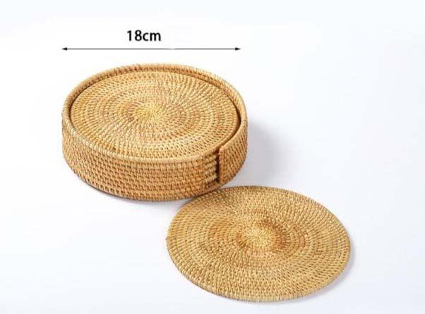Conjunto Sousplat De Rattan - 6 peças - Casa Rezende