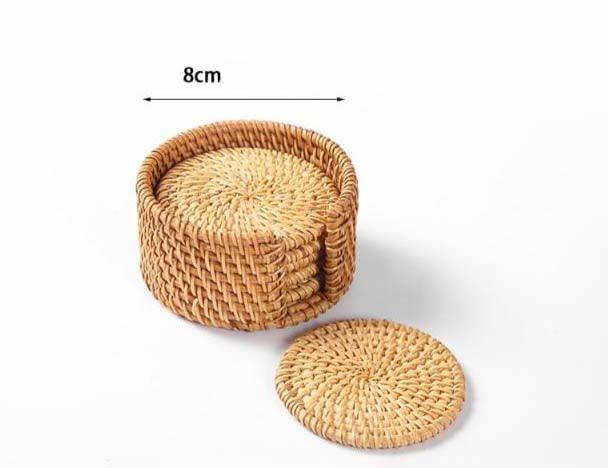 Conjunto Sousplat De Rattan - 6 peças - Casa Rezende