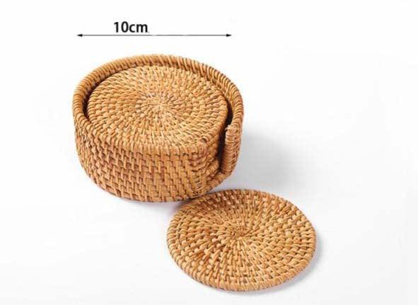 Conjunto Sousplat De Rattan - 6 peças - Casa Rezende