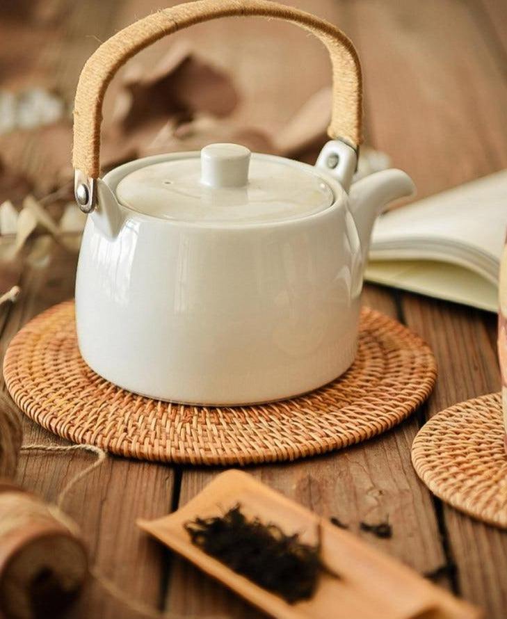 Conjunto Sousplat De Rattan - 6 peças - Casa Rezende