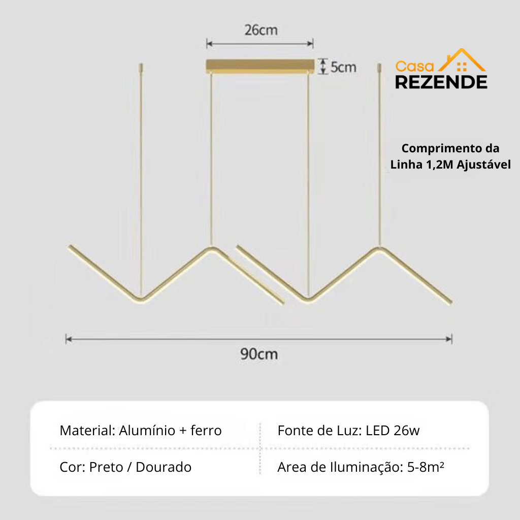 Lustre Moderno Raffiné - Casa Rezende