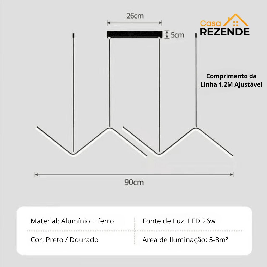 Lustre Moderno Raffiné - Casa Rezende