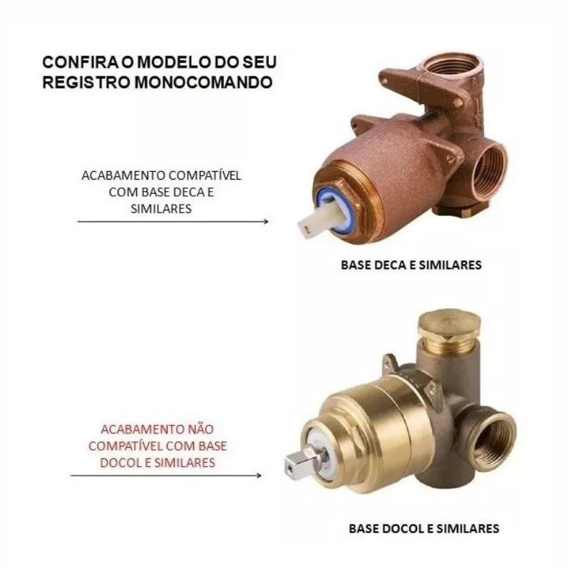 Acabamento Registro Monocomando Slim Ouro Polido - Base Deca