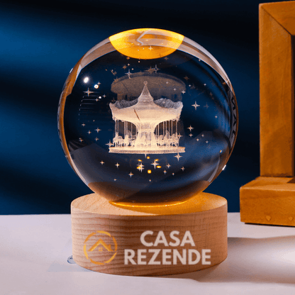 Luminária Decorativa Espacial 3D - Crystal Space Lamp - Casa Rezende