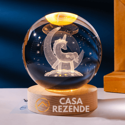 Luminária Decorativa Espacial 3D - Crystal Space Lamp - Casa Rezende