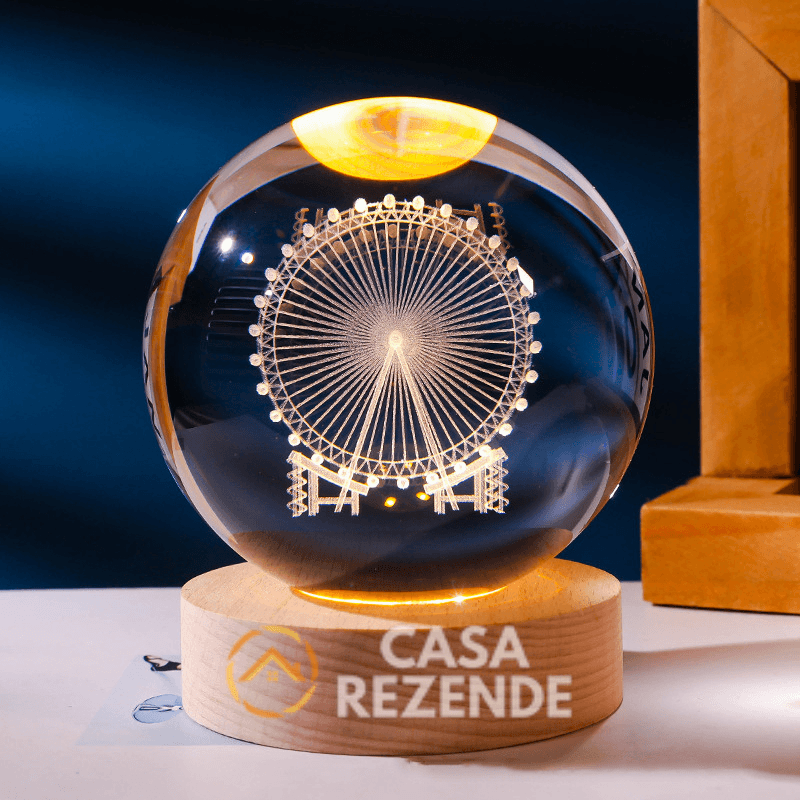 Luminária Decorativa Espacial 3D - Crystal Space Lamp - Casa Rezende