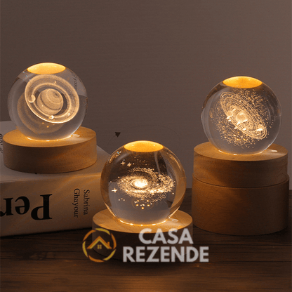 Luminária Decorativa Espacial 3D - Crystal Space Lamp - Casa Rezende