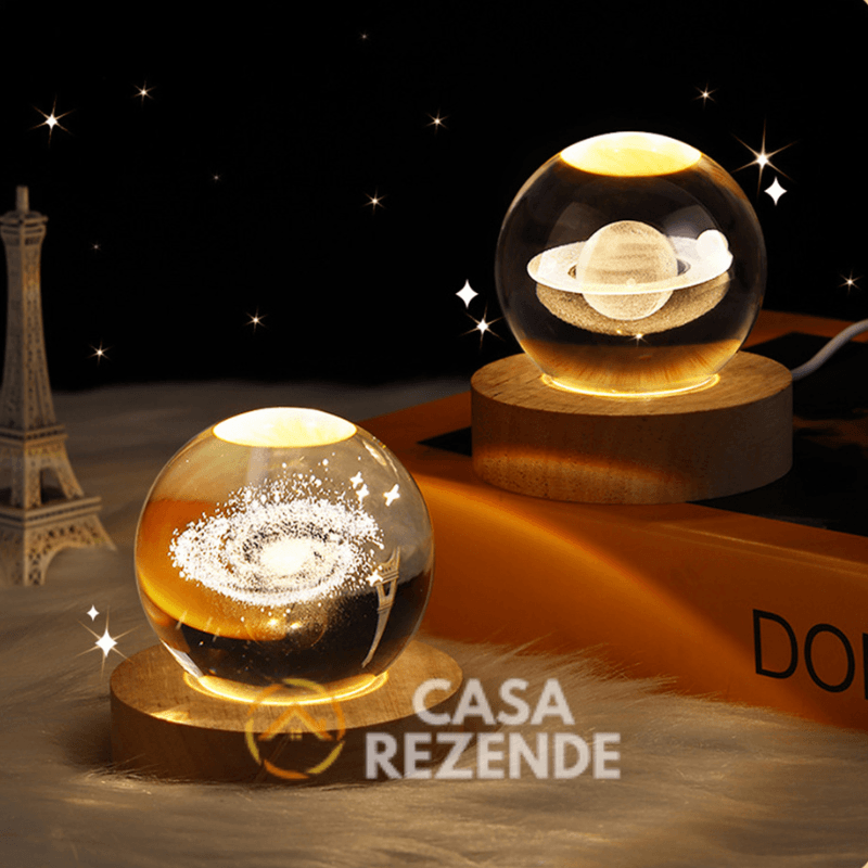 Luminária Decorativa Espacial 3D - Crystal Space Lamp - Casa Rezende