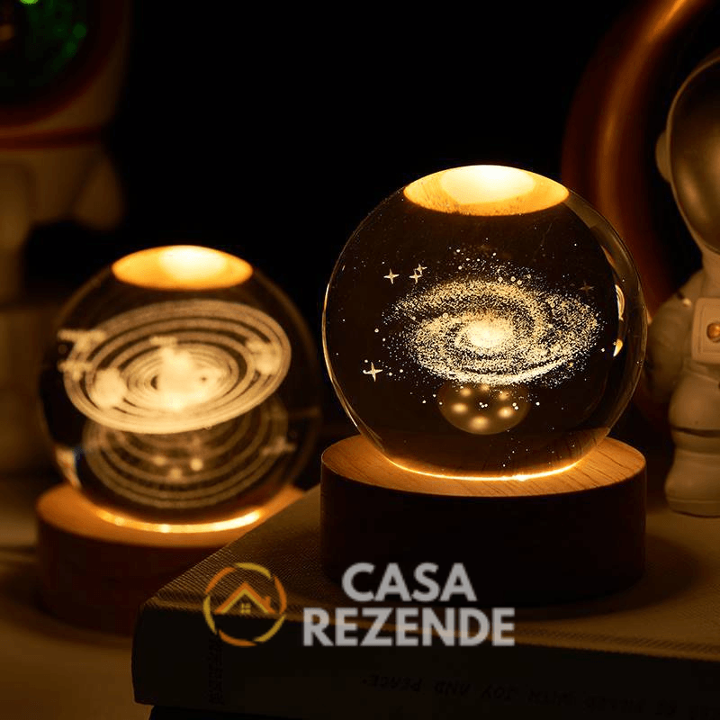 Luminária Decorativa Espacial 3D - Crystal Space Lamp - Casa Rezende