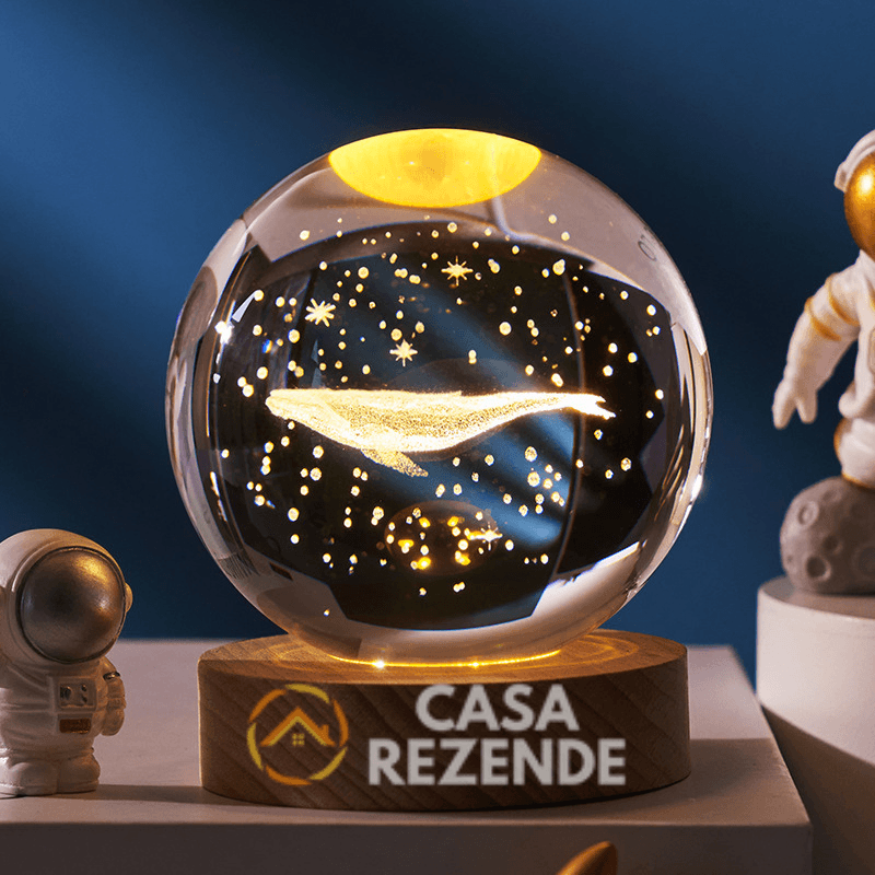 Luminária Decorativa Espacial 3D - Crystal Space Lamp - Casa Rezende