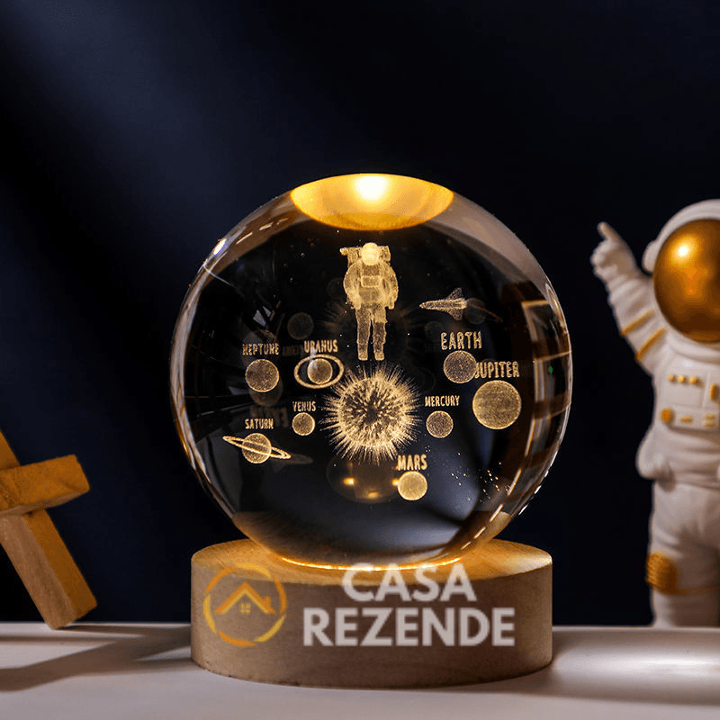 Luminária Decorativa Espacial 3D - Crystal Space Lamp - Casa Rezende