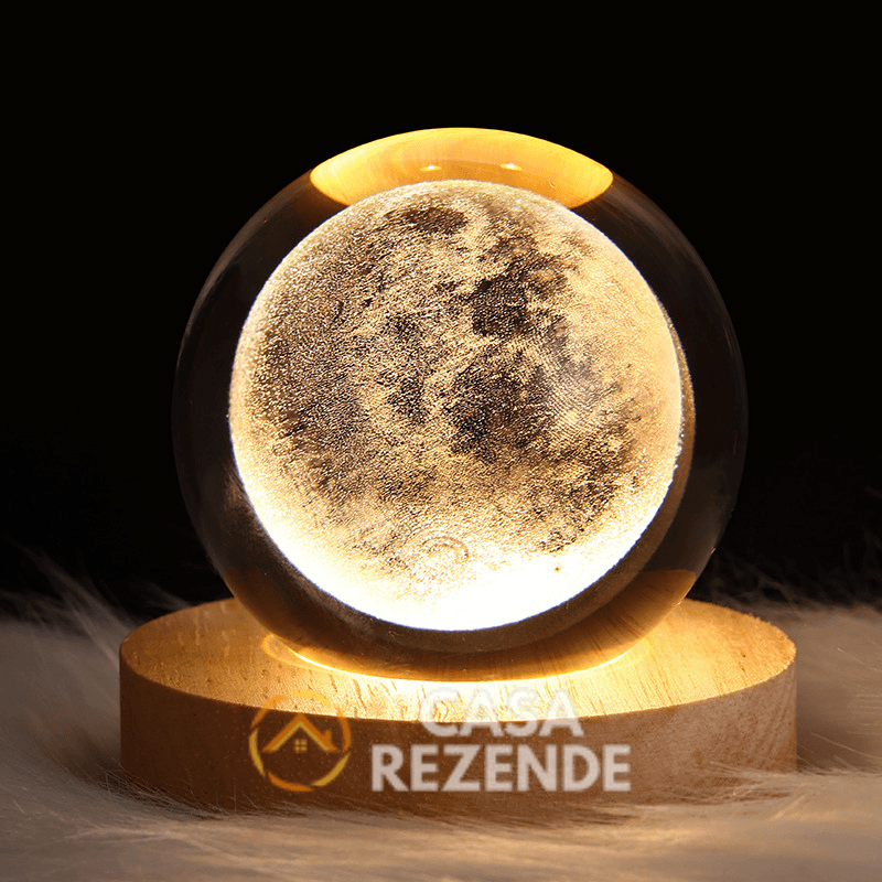 Luminária Decorativa Espacial 3D - Crystal Space Lamp - Casa Rezende