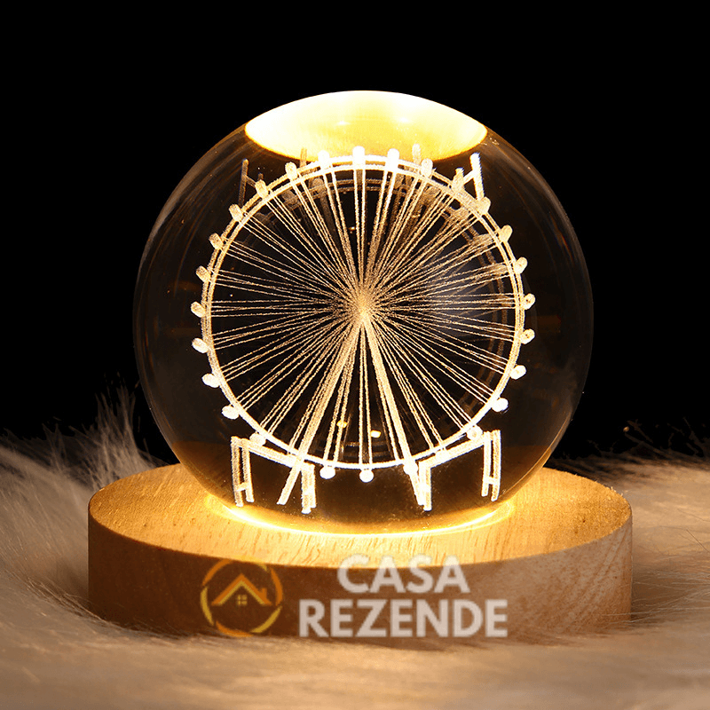 Luminária Decorativa Espacial 3D - Crystal Space Lamp - Casa Rezende