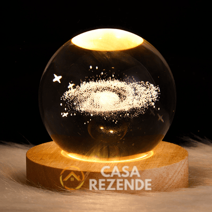 Luminária Decorativa Espacial 3D - Crystal Space Lamp - Casa Rezende