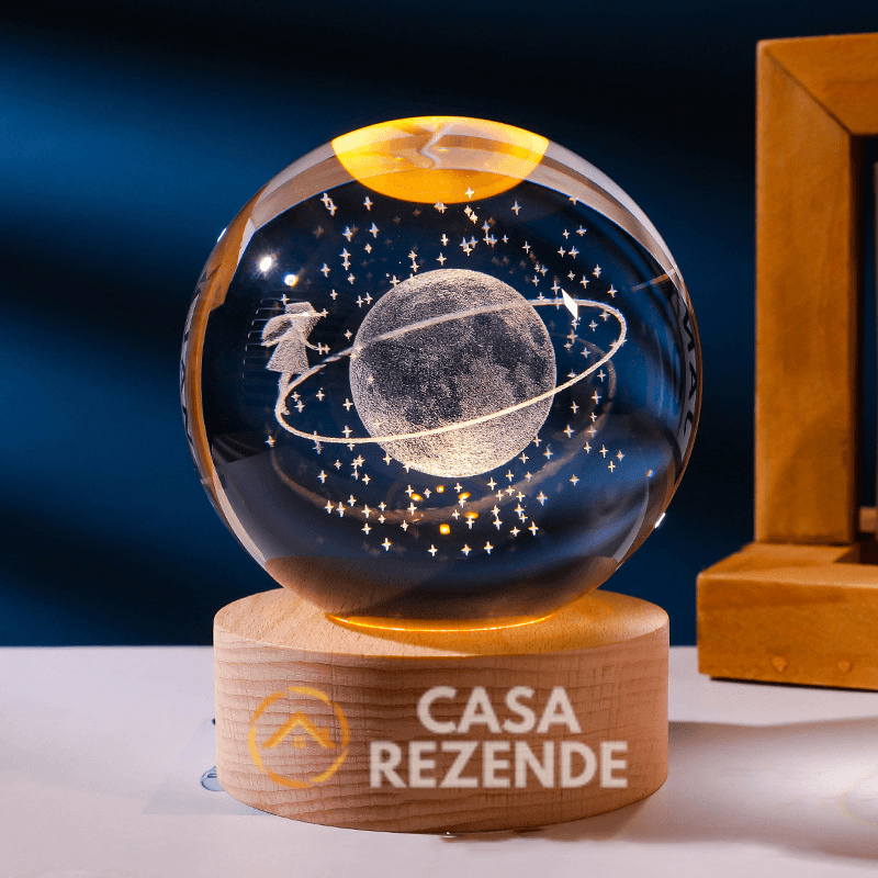 Luminária Decorativa Espacial 3D - Crystal Space Lamp - Casa Rezende