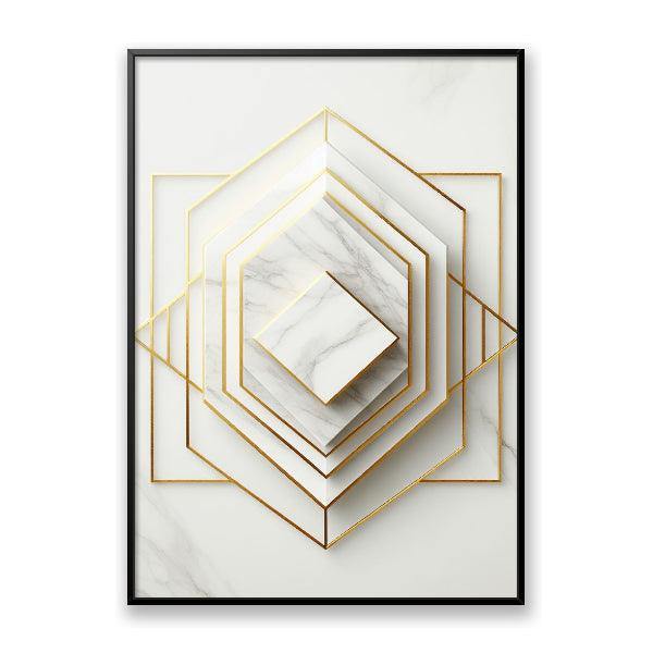 Quadro Caleidoscópio Dourado - Casa Rezende